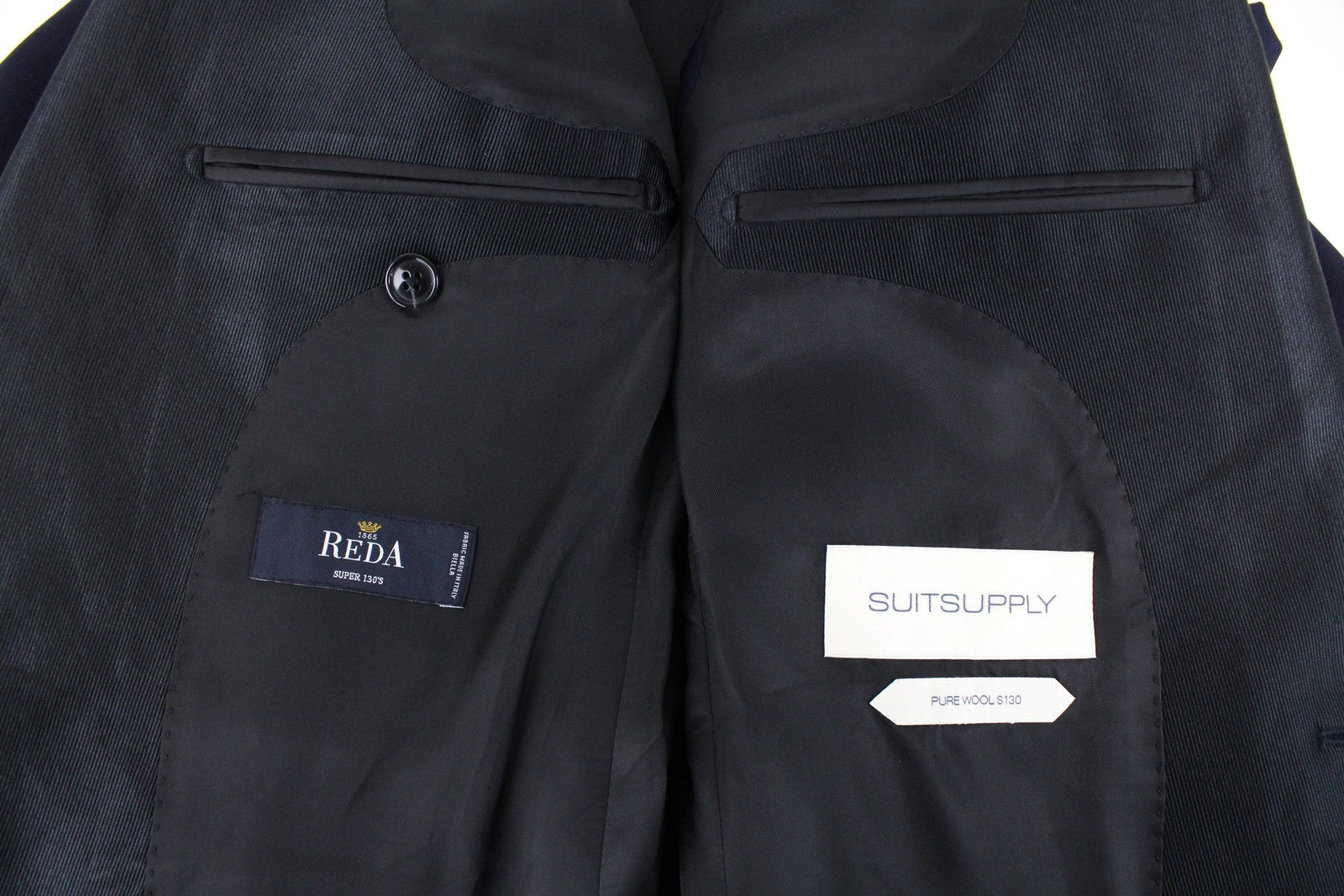 SUITSUPPLY Lazio Tuxedo Blazer Men UK34R Navy Super 120's Wool Slim Formal