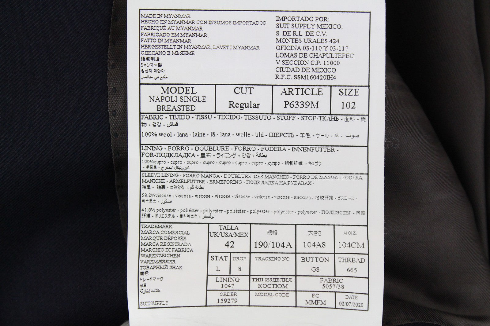 SUITSUPPLY Napoli Men's Blazer UK42L Navy Pure Wool Lined Classic Single-Breast