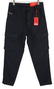 DIESEL D-Krooley-Cargo Jogg 068DY vyriški džinsai W32 su raišteliais tamsiai mėlyni, rekomenduojama kaina – 350 € 