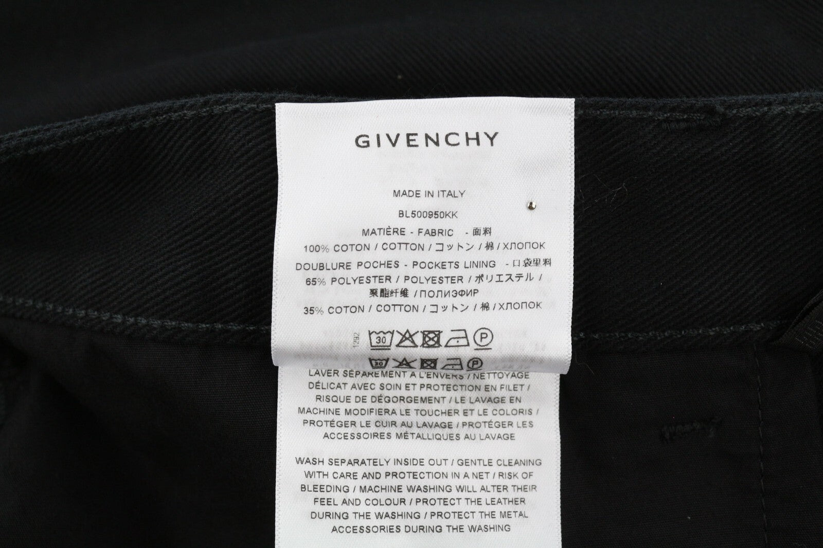 GIVENCHY X Tiffany vyriški džinsai W38 siaurėjantys, tamsiai juodi, su užtrauktuku užsegamomis kišenėmis. 
