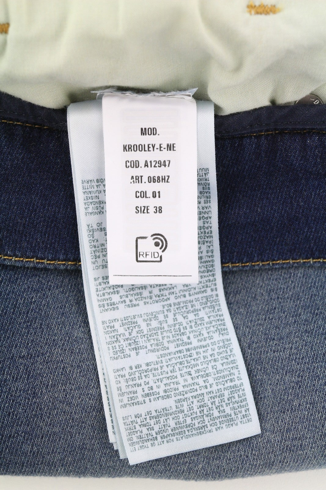 DIESEL Krooley-E-Ne 068HZ vyriški džinsai W38 Jogg su raišteliu juosmeniu, skalbtos mėlynos spalvos, RRP295 