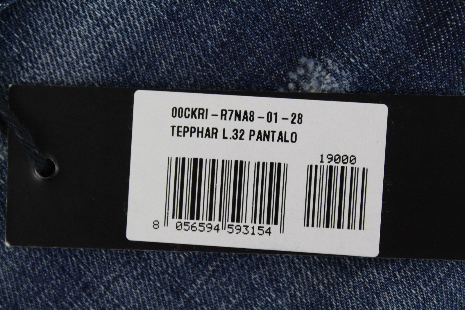 DIESEL Tepphar R7NA8 vyriški džinsai W28/L32 Slim Fit, tamprūs, mėlynos medvilnės* 
