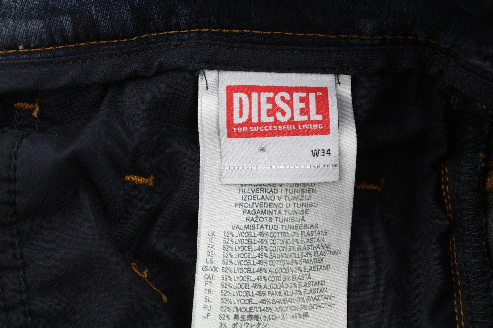 DIESEL Krooley-E-Ne E9H98 vyriški džinsai W34/L32 Jogg Distress skalbtos mėlynos spalvos, rekomenduojama kaina – 295 € 