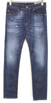 DIESEL Buster R7NA8 vyriški džinsai W28/L32 Slim Tapered Fit mėlyni skalbtos medvilnės* 