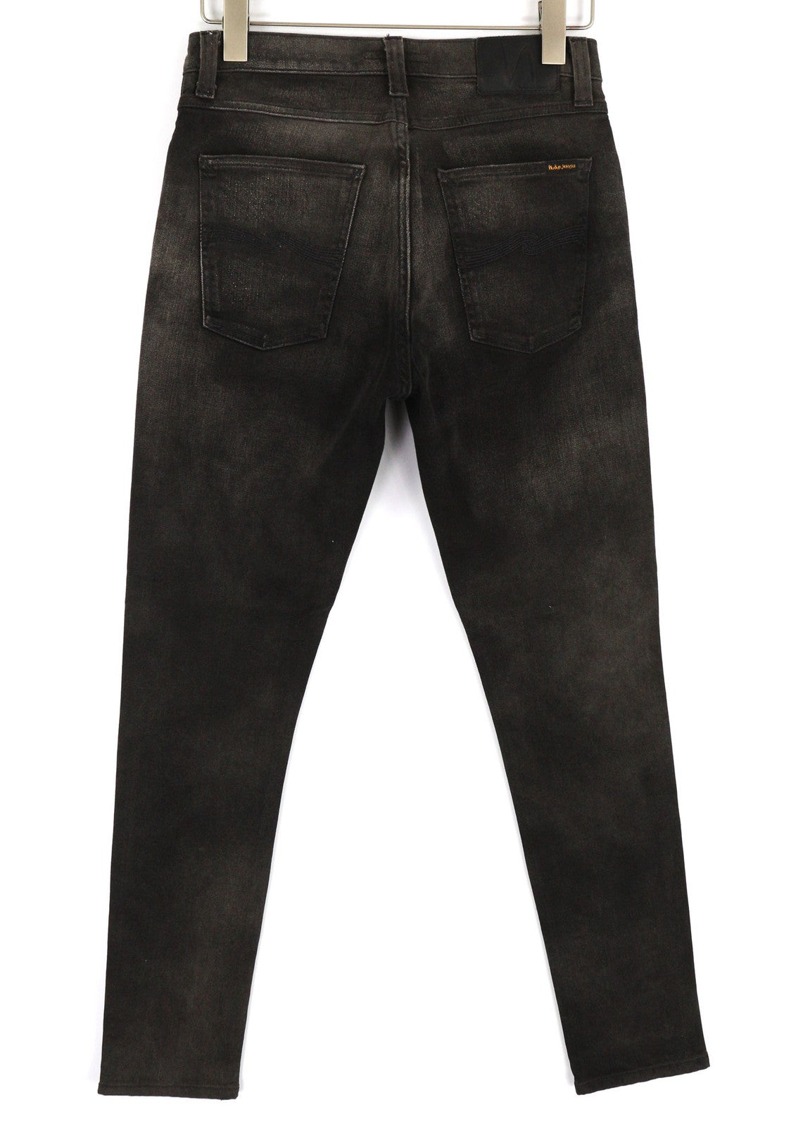 NUDIE Pipe Led Men Jeans W30/L30 Grey Marble Organic Slim Logo Washed Effect