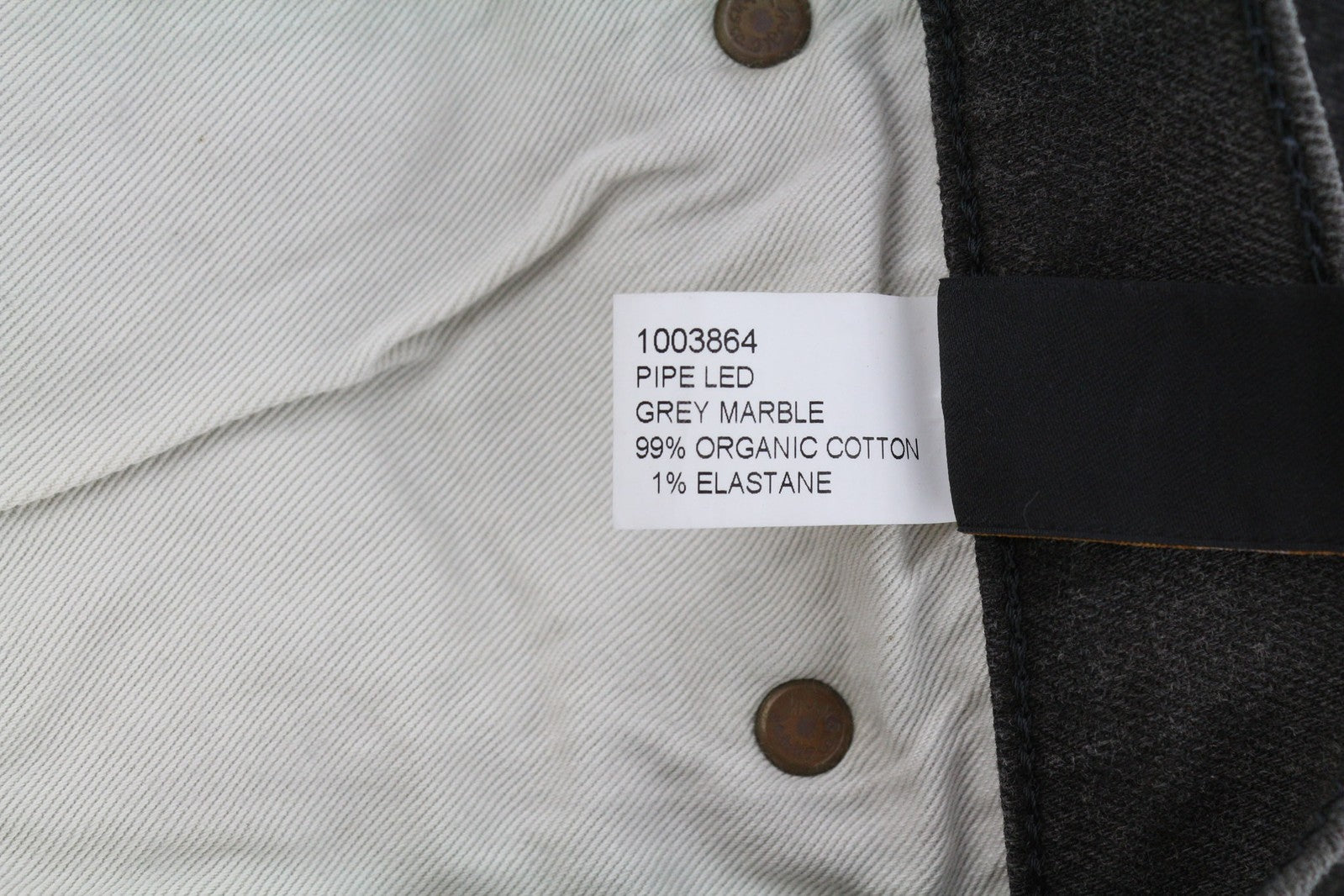 NUDIE Pipe Led Men Jeans W30/L30 Grey Marble Organic Slim Logo Washed Effect