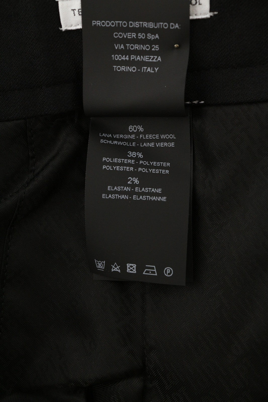 PT TORINO Lamda vyriškos kelnės 52 W35 juodos fliso ir vilnos mišinio krovininės su užtraukiamais skyriais 