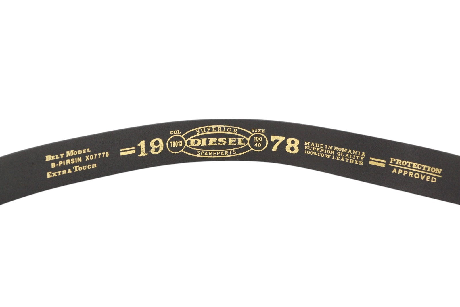 DIESEL B-Pirsin vyriškas diržas 100 cm juodas odinis sidabro atspalvio sagtis odinis laisvalaikio stilius 