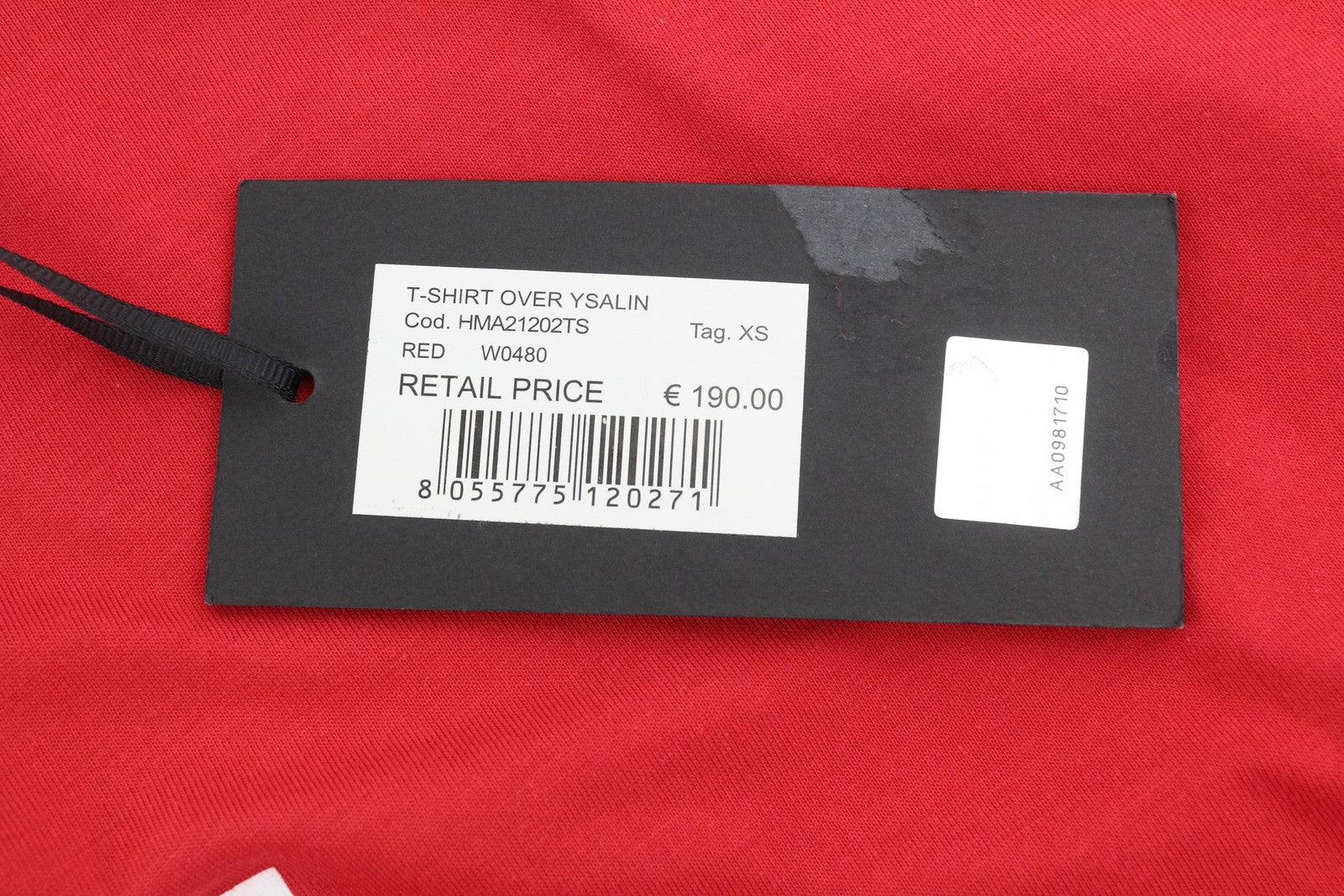 JOHN RICHMOND vyriški marškinėliai „Over Ysalin“ – raudoni, trumpomis rankovėmis, dideli, laisvi, XS dydžio, rekomenduojama kaina – 190 € 