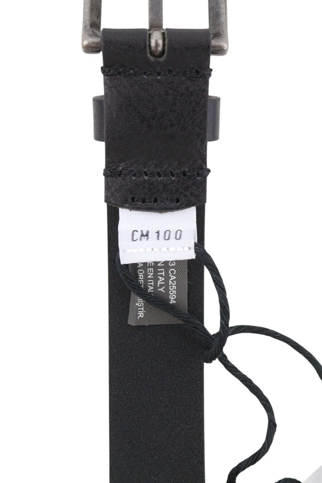 DIESEL B-Inary vyriškas diržas, 100 cm, juodas, odinis, sidabro atspalvio, sagtis su detalėmis, RRP200