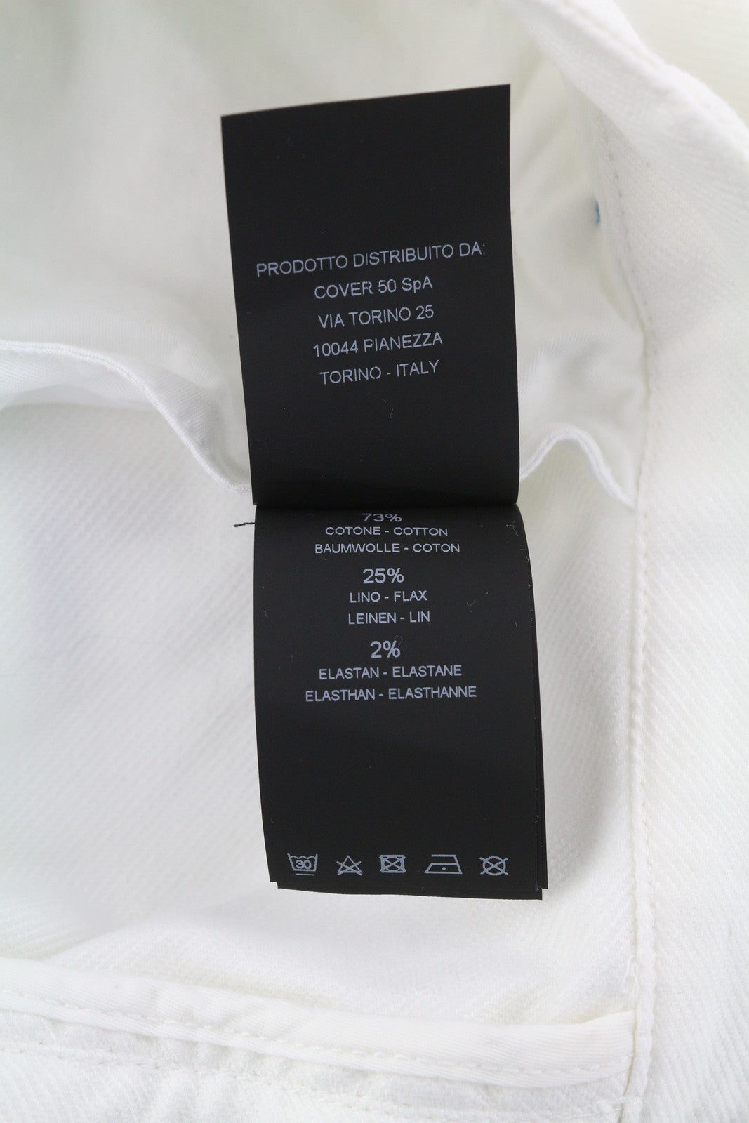 PT TORINO Zoe moteriškos kelnės 46 W30 baltos lino mišinio plonas kirpimas aukštu juosmeniu krovininės kelnės 