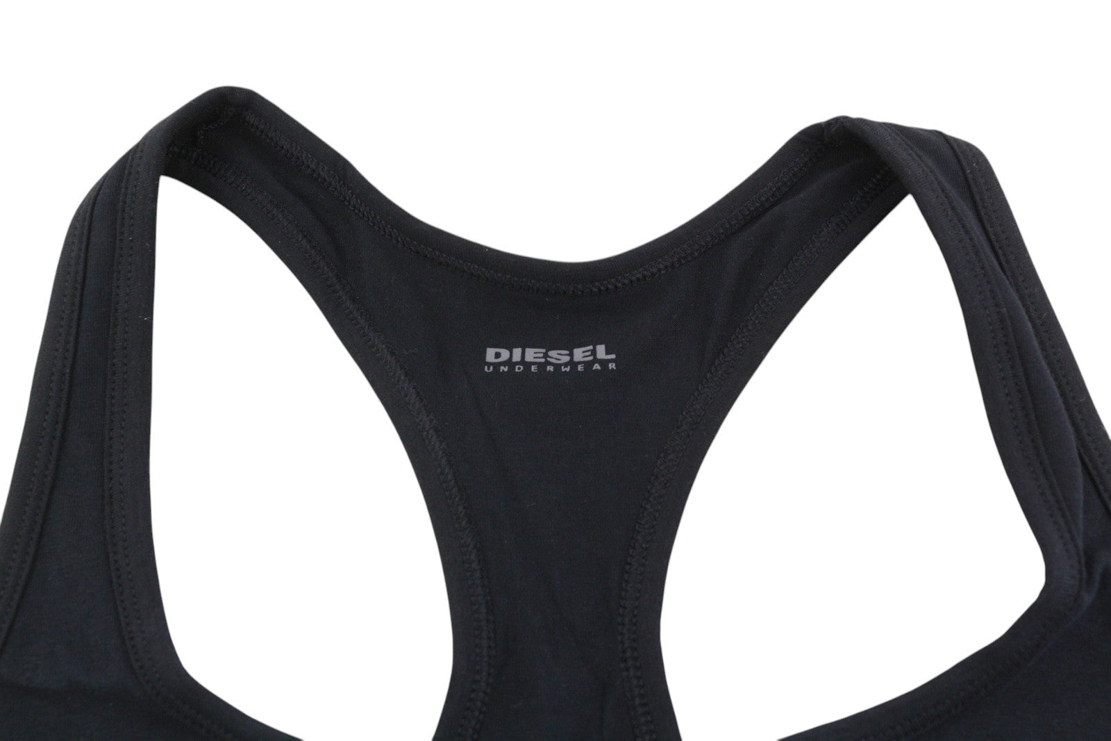 DIESEL Ufsb-Miley Top Women Sports Bra S Black Stretch Comfort Sleeveless Logo