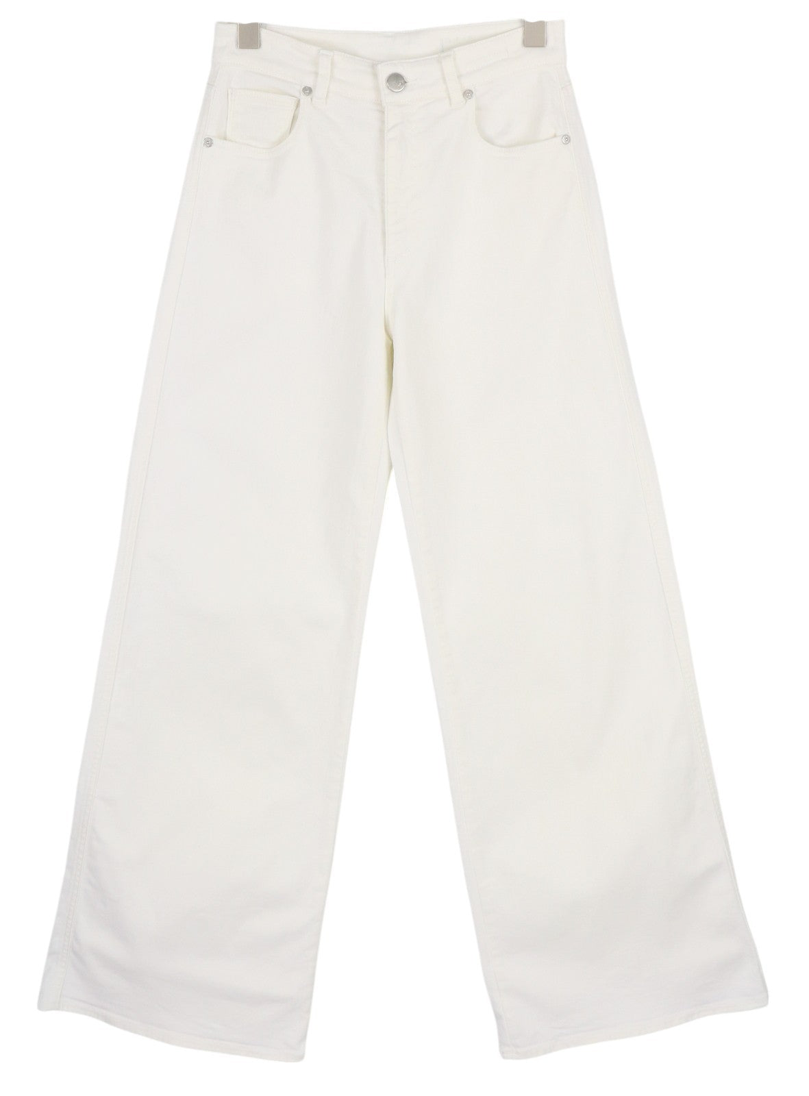 PT TORINO Cyndi Women Jeans W26 Denim White Flared leg High Waist Zip Fly Logo