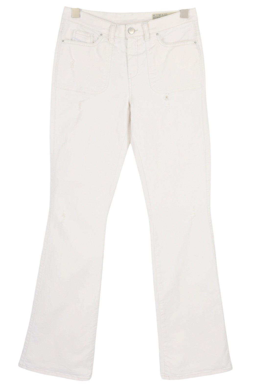 DIESEL Sandyb-Patch 0672Y Women Jeans W28/L34 Regular Slim Bootcut Stretch White