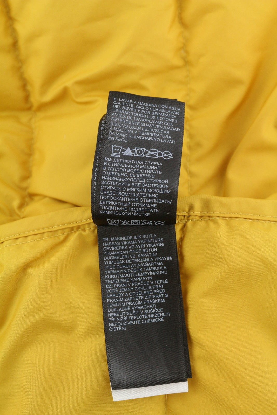 THE NORTH FACE „New Ashton Parka“ moteriška striukė, L, geltona, 550 pūkinė, izoliuota, dygsniuota 