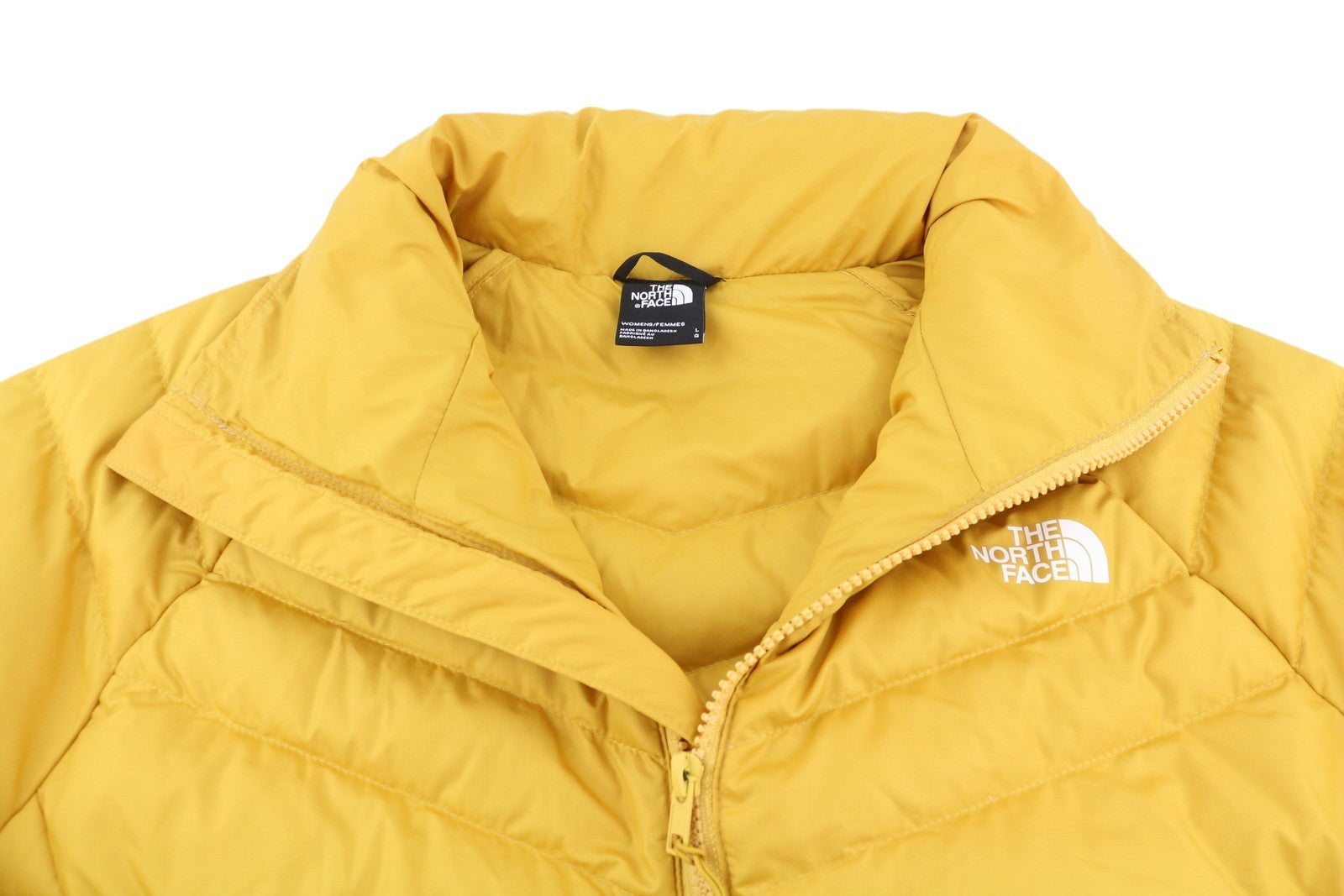 THE NORTH FACE „New Ashton Parka“ moteriška striukė, L, geltona, 550 pūkinė, izoliuota, dygsniuota 