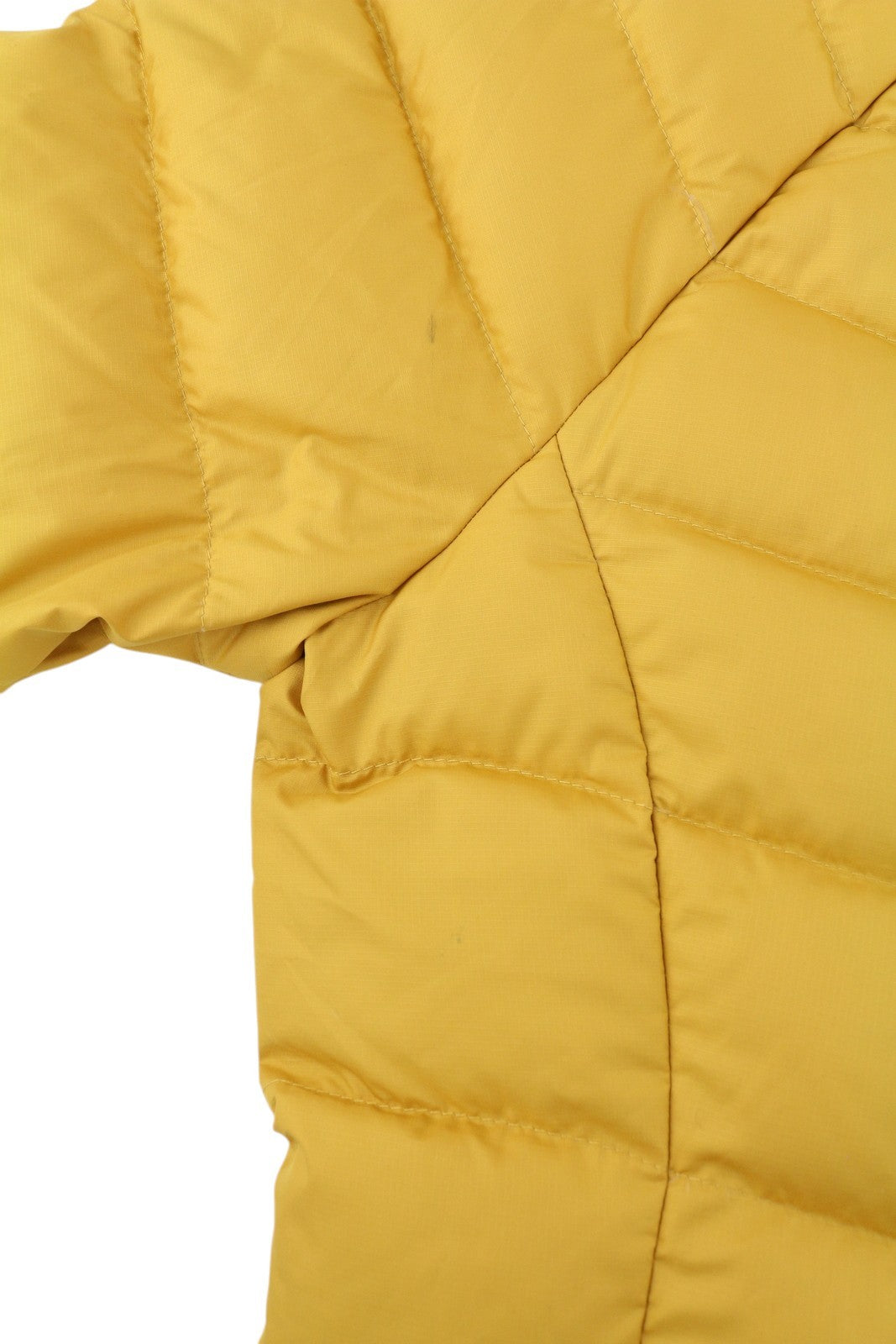 THE NORTH FACE „New Ashton Parka“ moteriška striukė, L, geltona, 550 pūkinė, izoliuota, dygsniuota 