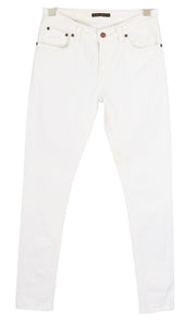 NUDIE JEANS Skinny Lin Men Jeans W30/L32 Denim Blazing White Zip Fly 5-Pockets