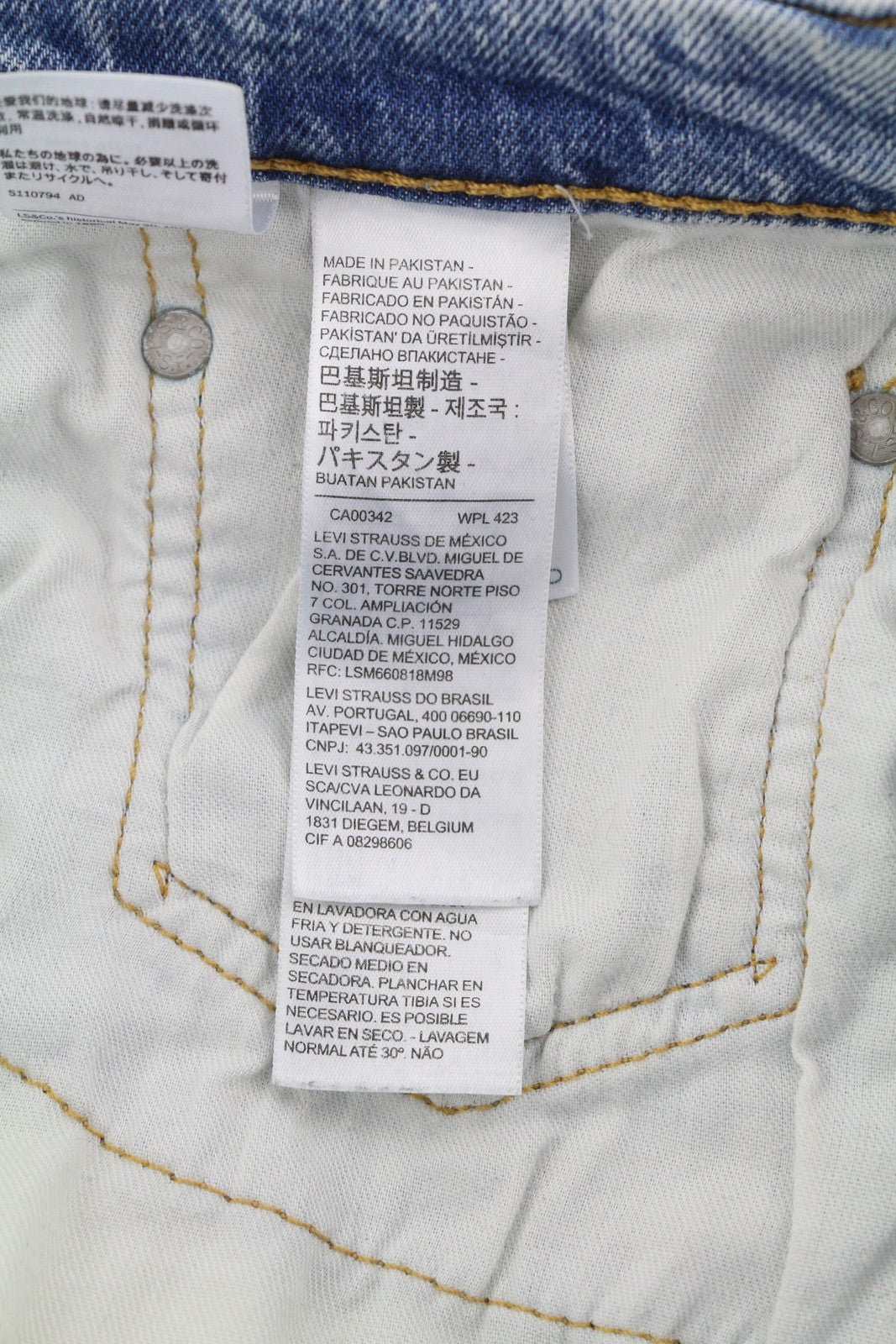 LEVI'S 514 Men Jeans W33/L30 Denim Blue Washed Straight Fit Zipper Pockets Logo