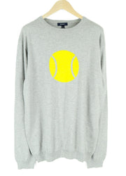 GANT vyriškas 2XL dydžio pilkas megztinis su vilna ir medvilne, ilgomis rankovėmis ir apvalia apykakle ant teniso kamuoliukų 