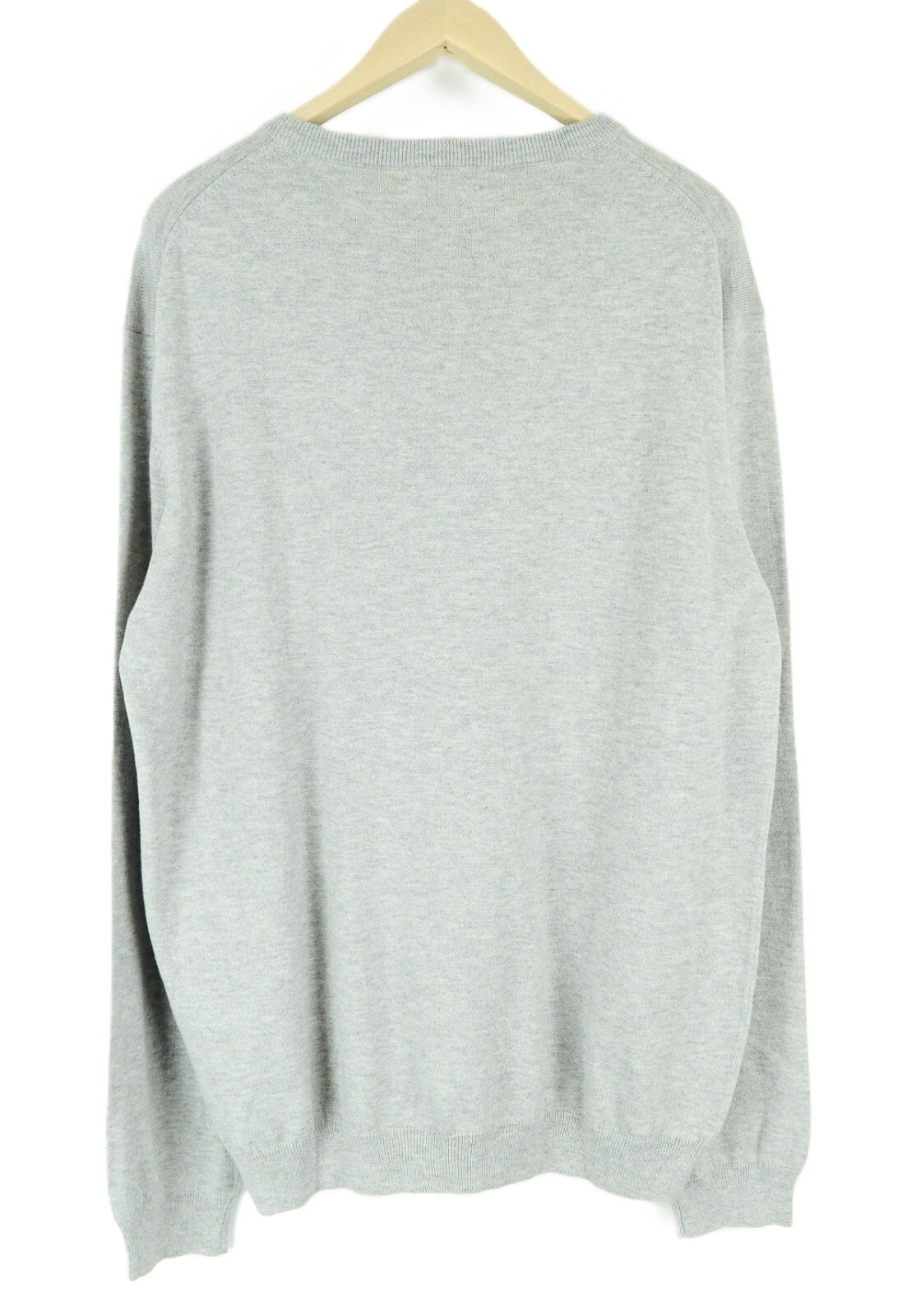 GANT vyriškas 2XL dydžio pilkas megztinis su vilna ir medvilne, ilgomis rankovėmis ir apvalia apykakle ant teniso kamuoliukų 