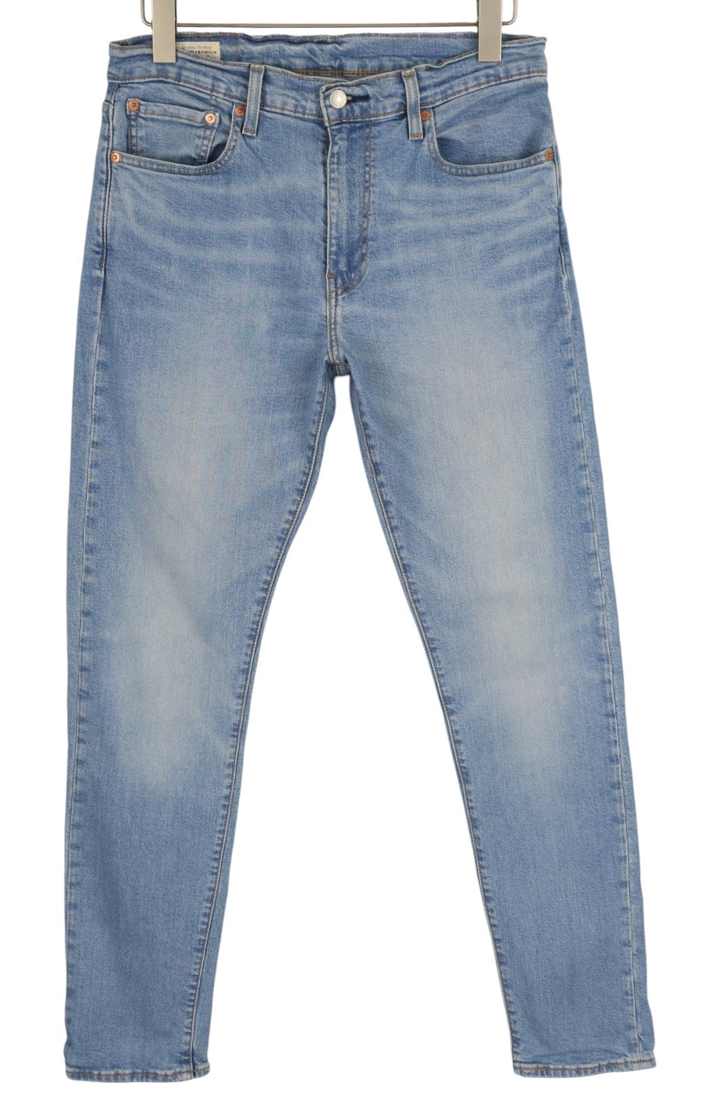 LEVI'S 512 Men Jeans W32/L34 Premium Big E Slim Tapered Fit Washed Blue Zip