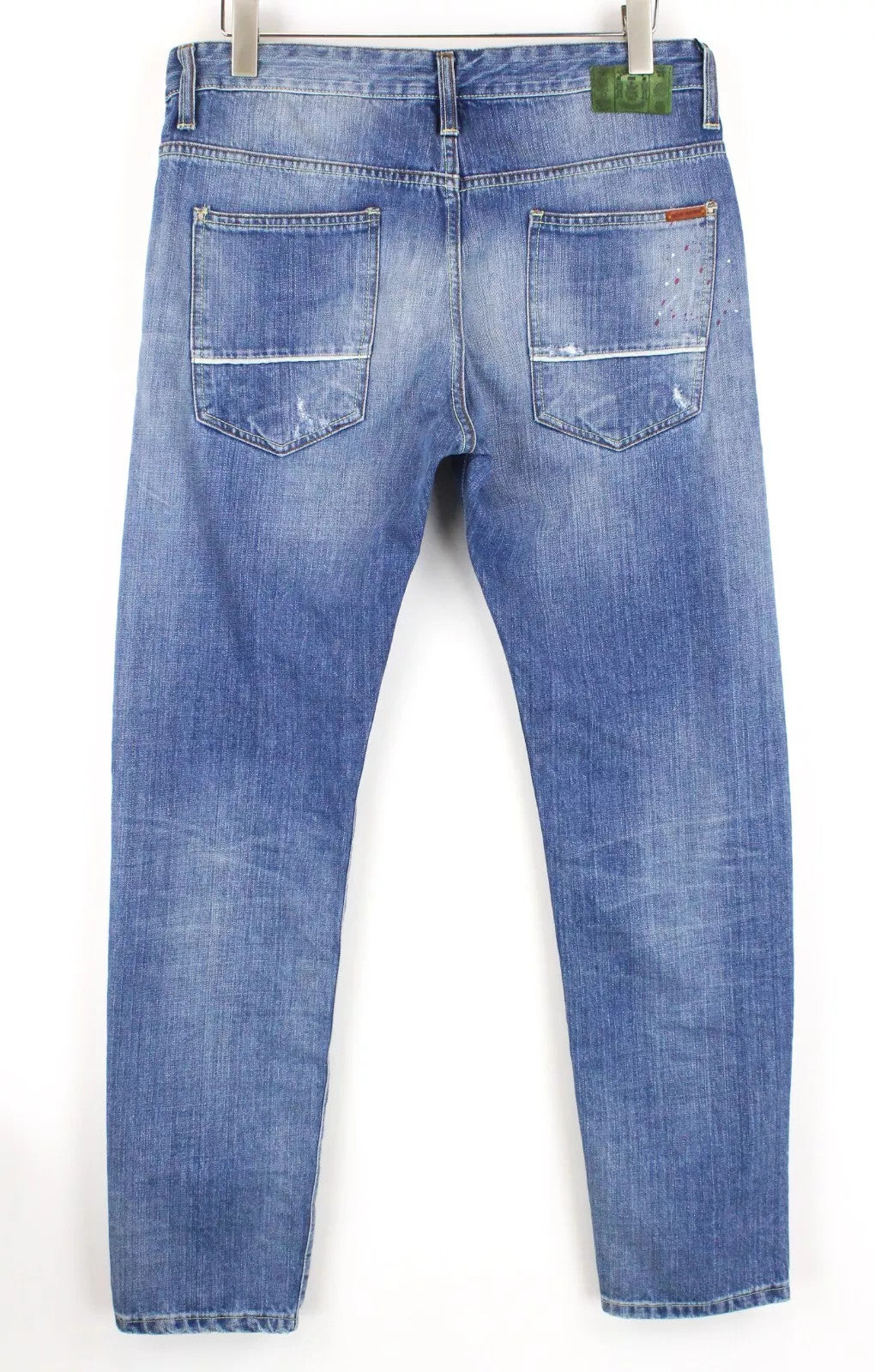 TAKESHY KUROSAWA Men's Jeans W34 Cotton Slim Fit Painted Distressed