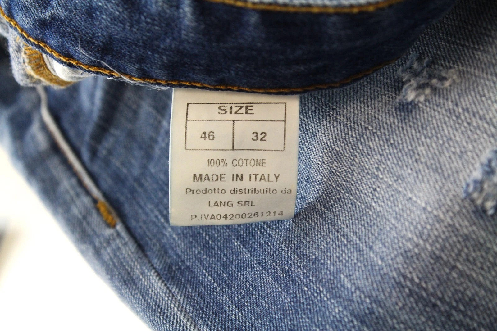 TAKESHY KUROSAWA Men's Jeans W32 Aged Blue Denim Slim Fit Distressed Cotton