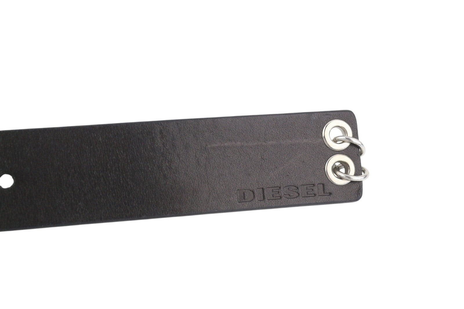 DIESEL B-Pirsin vyriškas diržas, 95 cm, juodas, odinis, su sagtimi, odinis, ypač tamsus. 