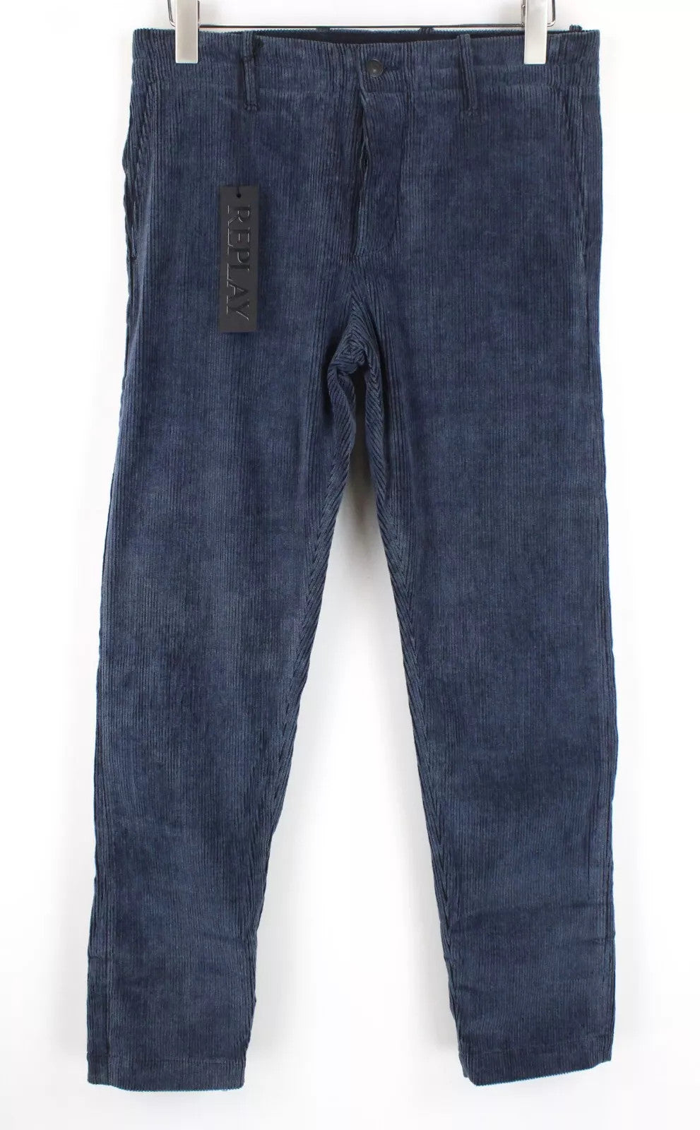 REPLAY Men's Trousers W31/L30 Corduroy Straight Fit Patched Back Pocket Fly