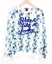 „SCOTCH &amp; SODA“ vyriškas M dydžio džemperis su „Broke Like A Joke“ siuvinėtu batikos imitacijos logotipu 