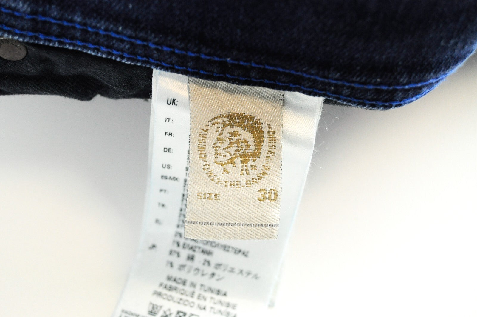 DIESEL Tepphar 084EH vyriški ploni morkų stiliaus džinsai W30/L32 mėlyni tamprūs medvilniniai džinsai 