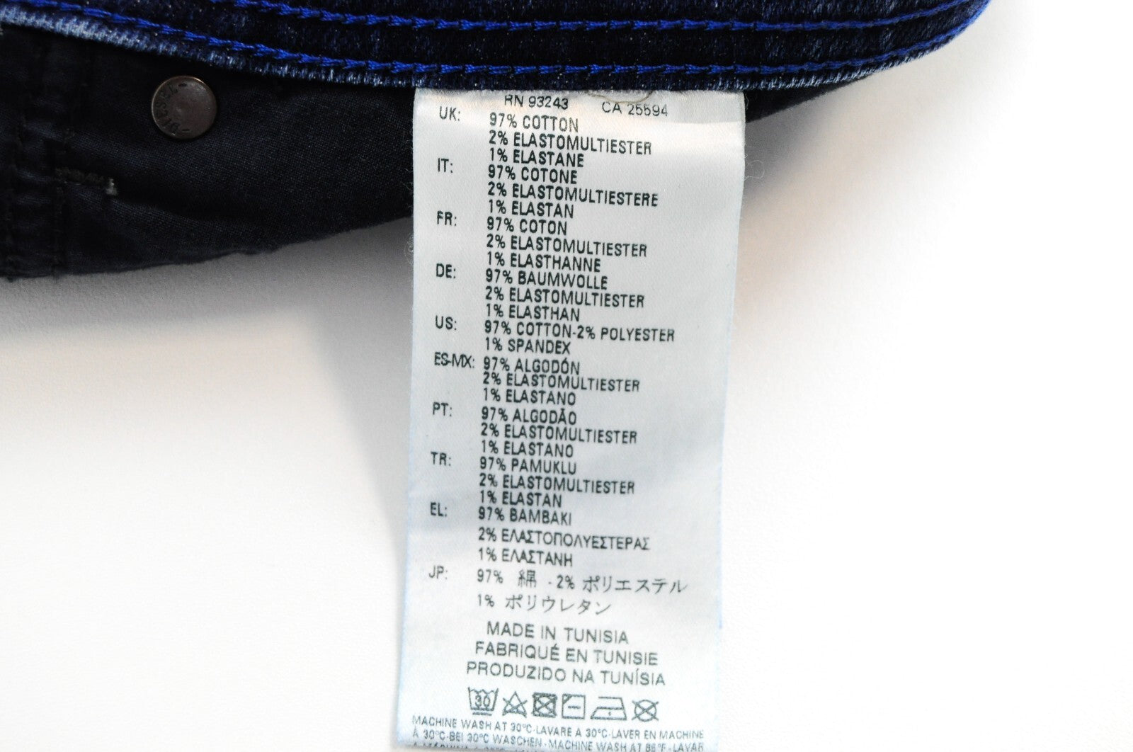 DIESEL Tepphar 084EH vyriški ploni morkų stiliaus džinsai W30/L32 mėlyni tamprūs medvilniniai džinsai 