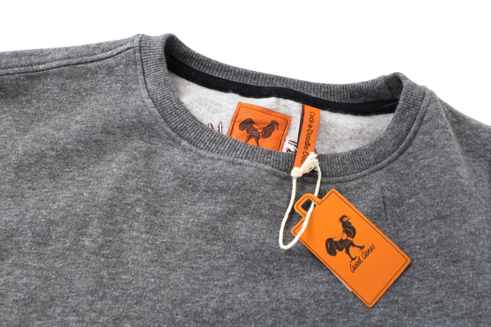 GOOD GENES vyriškas džemperis M su siuvinėtu gaidžio logotipu ir apvalia kaklo iškirpte 