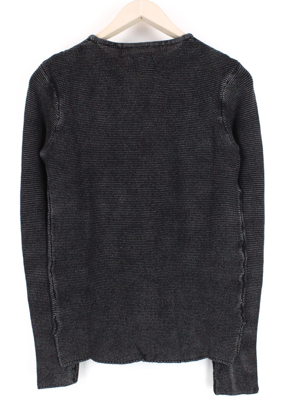 GOOD GENES moteriškas megztinis S dydžio, šviesiai juodas, tvirtai megztas medvilninis megztinis su apvalia apykakle 