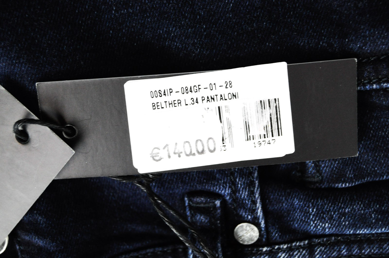 DIESEL Sleenker 084YD vyriški aptempti džinsai W28/L32 tamsiai mėlyni tamprūs medvilniniai džinsai 