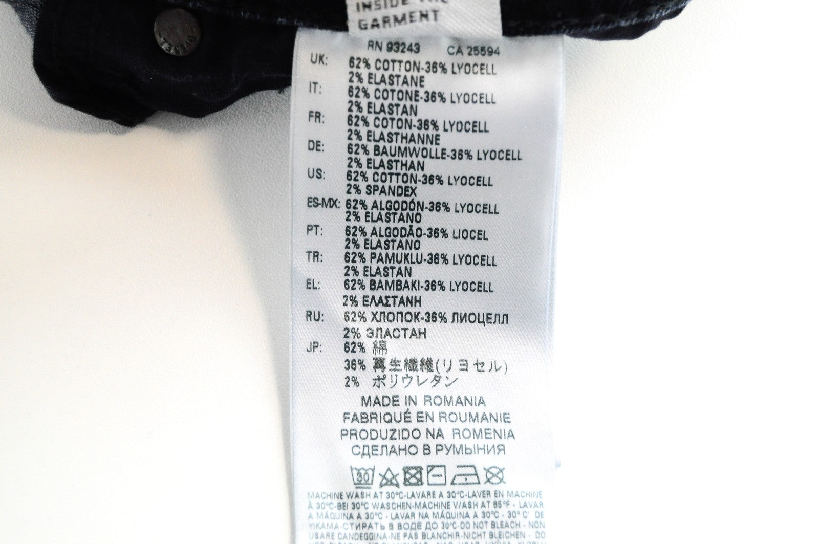 DIESEL Sleenker 084YD vyriški aptempti džinsai W28/L32 tamsiai mėlyni tamprūs medvilniniai džinsai 