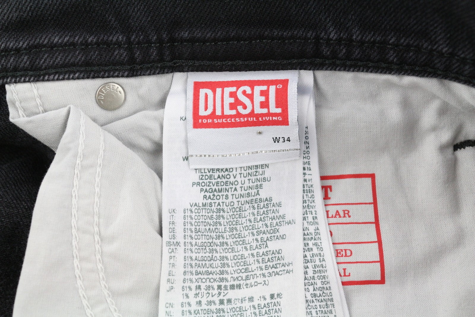 DIESEL 2003 D-Finitive 09G20 vyriški džinsai W34/L32 įprasto kirpimo, siaurėjantys, juodi, rekomenduojama mažmeninė kaina – 225 € 