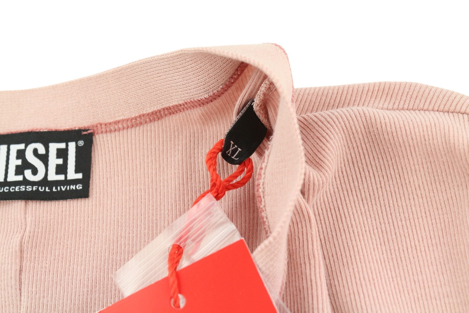 DIESEL moteriški marškinėliai su juostele ir atvira juostele, XL dydžio, rožiniai, ilgomis rankovėmis, su sagomis, trumpi, rekomenduojama kaina – 150 € 