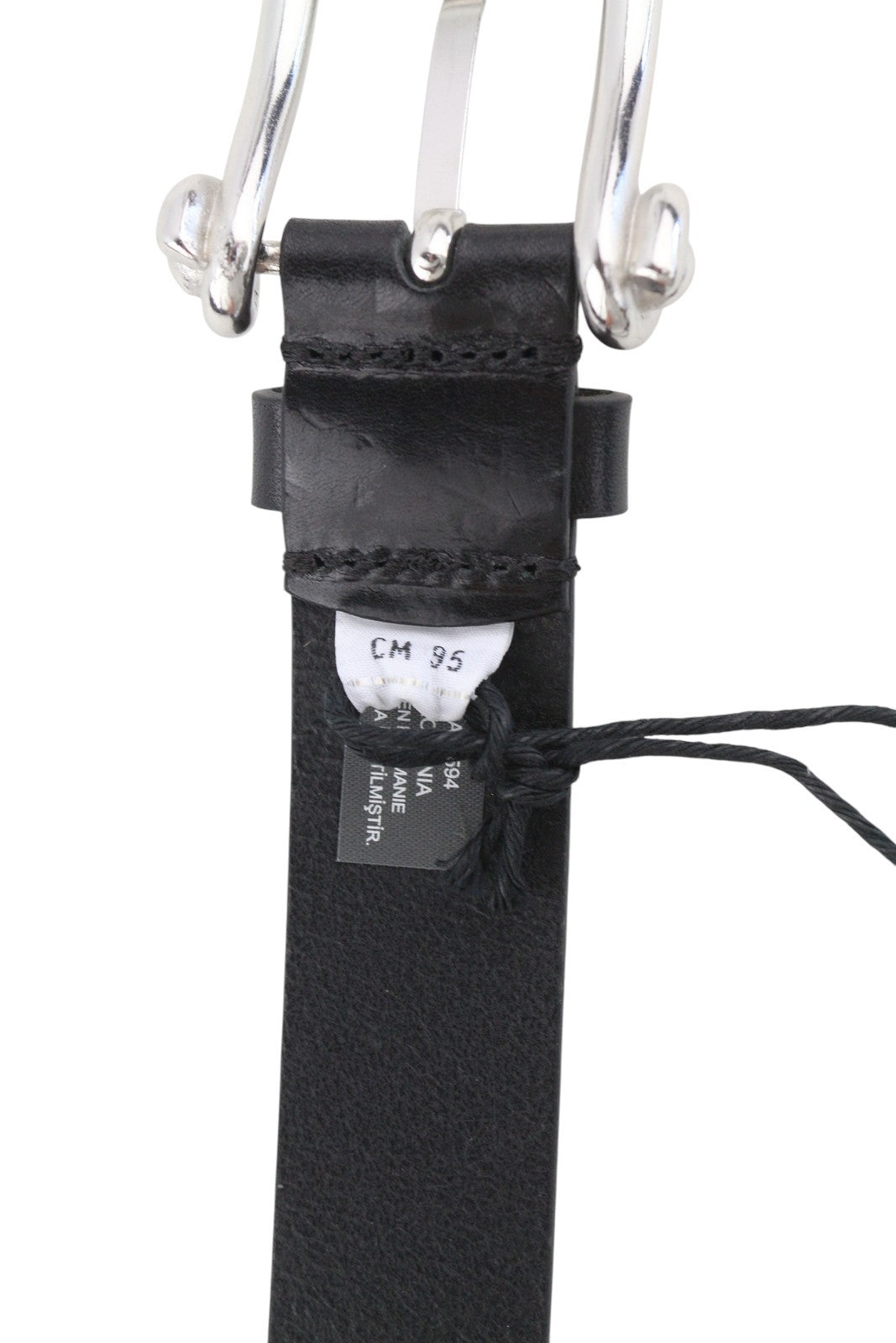 DIESEL B-Pirsin Men Belt 95 CM Black Leather Buckle Closure Leather Extra Touch