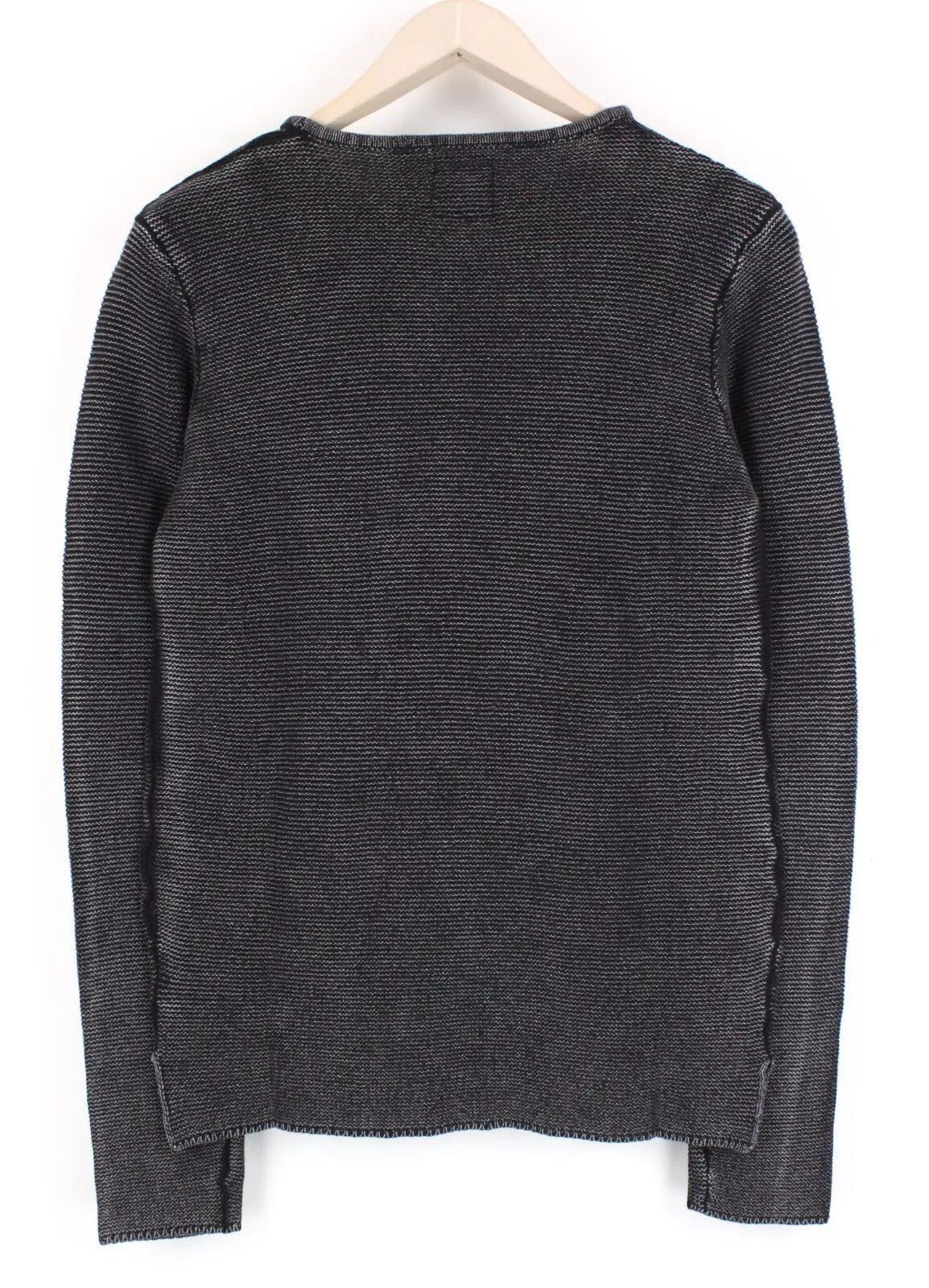 GOOD GENES Women's Jumper L Cotton Crew Neck Off-Black Tight-Knit Sweater