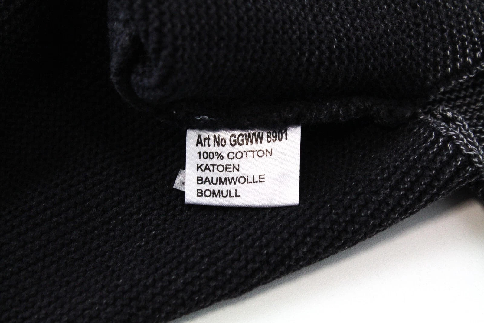 GOOD GENES Women's Jumper L Cotton Crew Neck Off-Black Tight-Knit Sweater