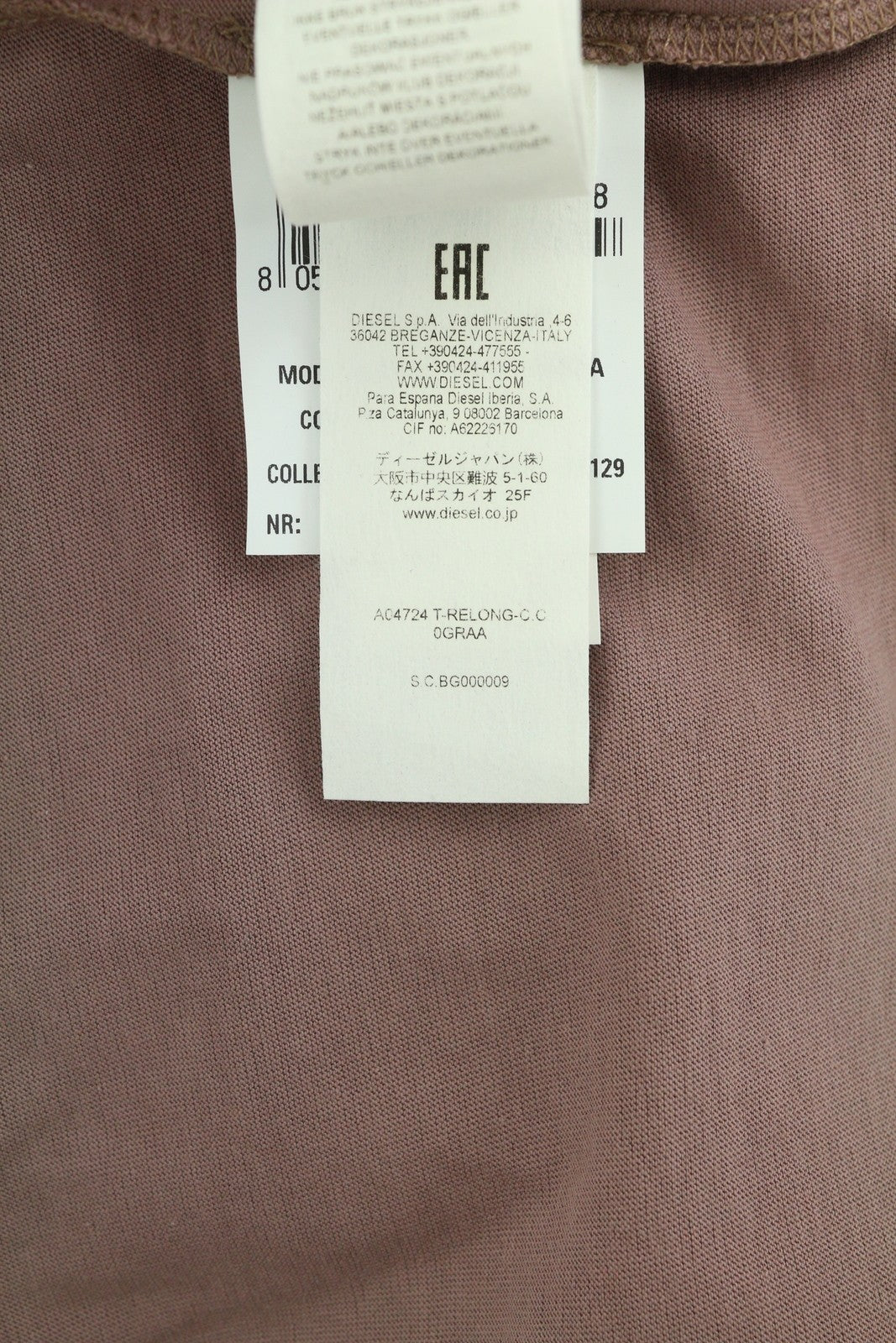 DIESEL T-Relong-CC moteriški marškinėliai S dydžio violetiniai, dideli apvalūs ilgomis rankovėmis, rekomenduojama kaina – 100 € 