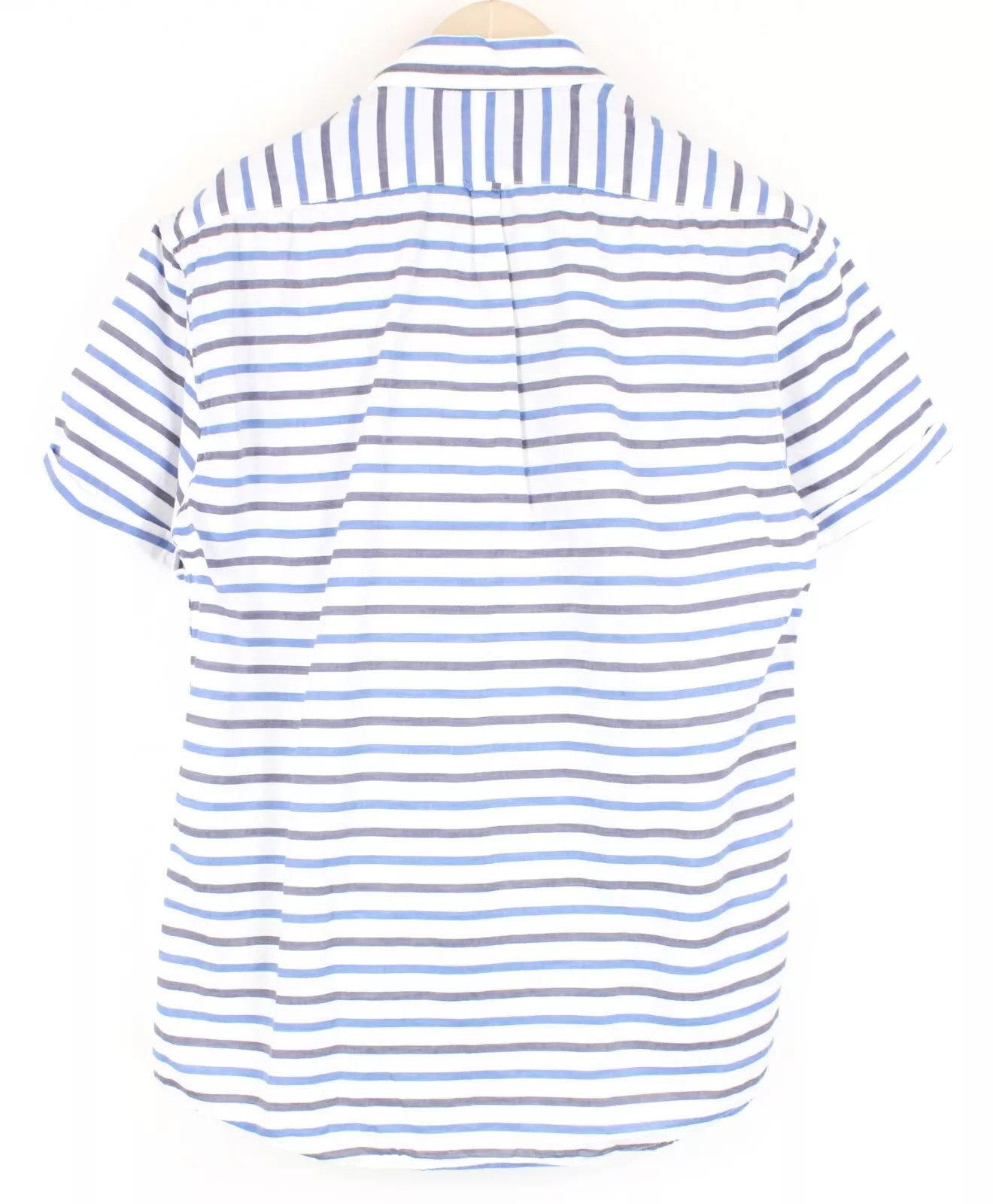 SCOTCH & SODA Men's Shirt M Canvas Collared Striped Short Sleeve Pocket Top