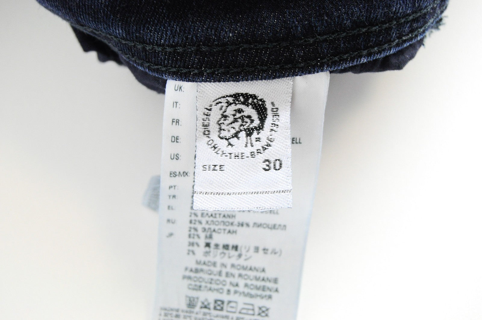 DIESEL Sleenker 084YD vyriški W30/L32 Slim Skinny mėlyni džinsiniai džinsai iš tamprios medvilnės medžiagos 