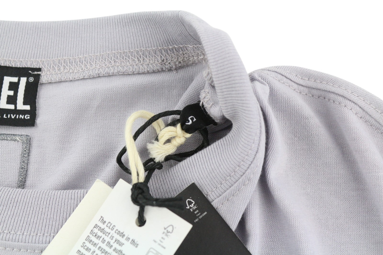 DIESEL T-Relong-CC moteriški marškinėliai pilki, apvalios iškirptės, ilgomis rankovėmis, S dydžio, RRP 100 €