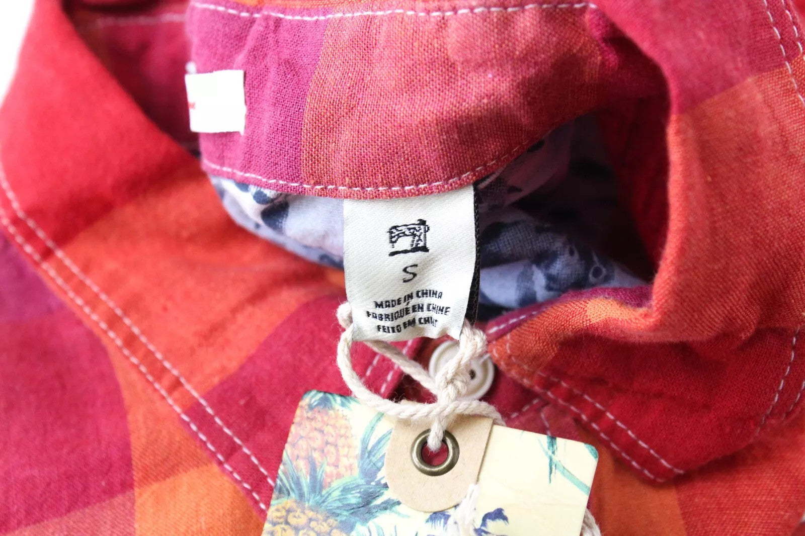 SCOTCH &amp; SODA vyriški marškiniai S dydžio languoti lininiai medvilnės mišinio marškiniai su ryškia apvadine kišene 