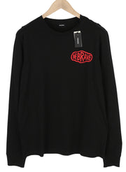 DIESEL T-Diegos-LS-K24 Men T-Shirt L Black Long Sleeve Crew Neck Cotton RRP€80