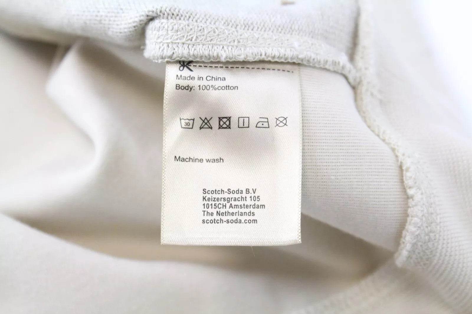 SCOTCH &amp; SODA vyriškas ~2XL smėlio spalvos megztinis su apvalia kaklo iškirpte ir medvilniniu raštu 