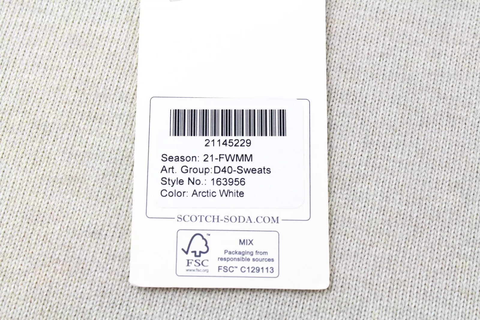 SCOTCH &amp; SODA vyriškas ~2XL smėlio spalvos megztinis su apvalia kaklo iškirpte ir medvilniniu raštu 